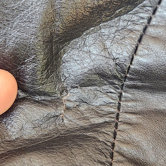 BOSTON HARBOUR Men's Bomber Jacket Large Black Leather Quilted Lining - Picture 10 of 15